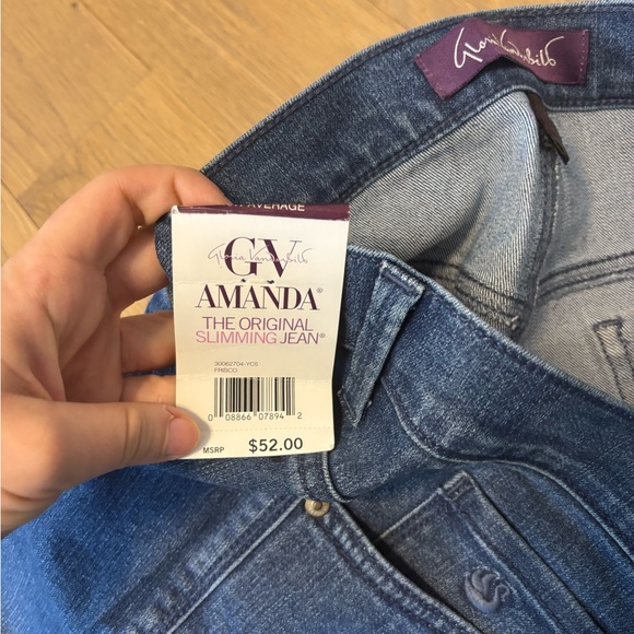 Gloria Vanderbilt Amanda medium wash Classic Straight Jeans NWT size 18w - Picture 5 of 5